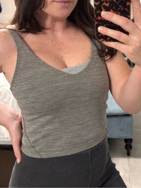 lululemon athletica Heathered Grey Scoop Tank